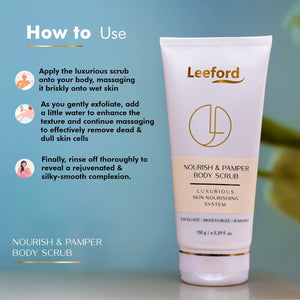 Nourish & Pamper Body Scrub: Coconut & Alpine Extracts, Ceramide III Enhanced - Leeford Glam