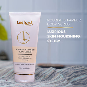 Nourish & Pamper Body Scrub: Coconut & Alpine Extracts, Ceramide III Enhanced - Leeford Glam