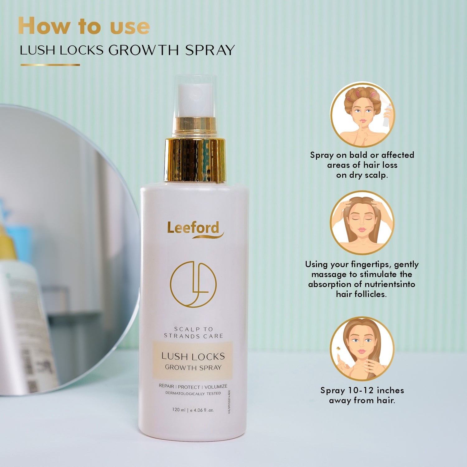 Redensyl & Biotin Scalp Revival Lush Lock Spray: Accelerate Growth, Enhance Elasticity - Leeford Glam